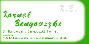 kornel benyovszki business card